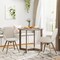 Rubber Wood Farmhouse Dining Table with Wing-Shaped Pedestal Base